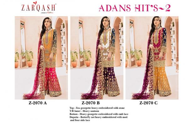 Zarqash Adan Hits 2 Fancy Georgette Embroidery Pakistani Salwar 